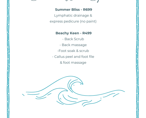 Caza Beach Spa Menu